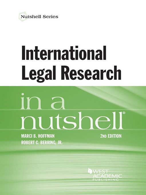 Title details for International Legal Research in a Nutshell by Marci Hoffman - Available